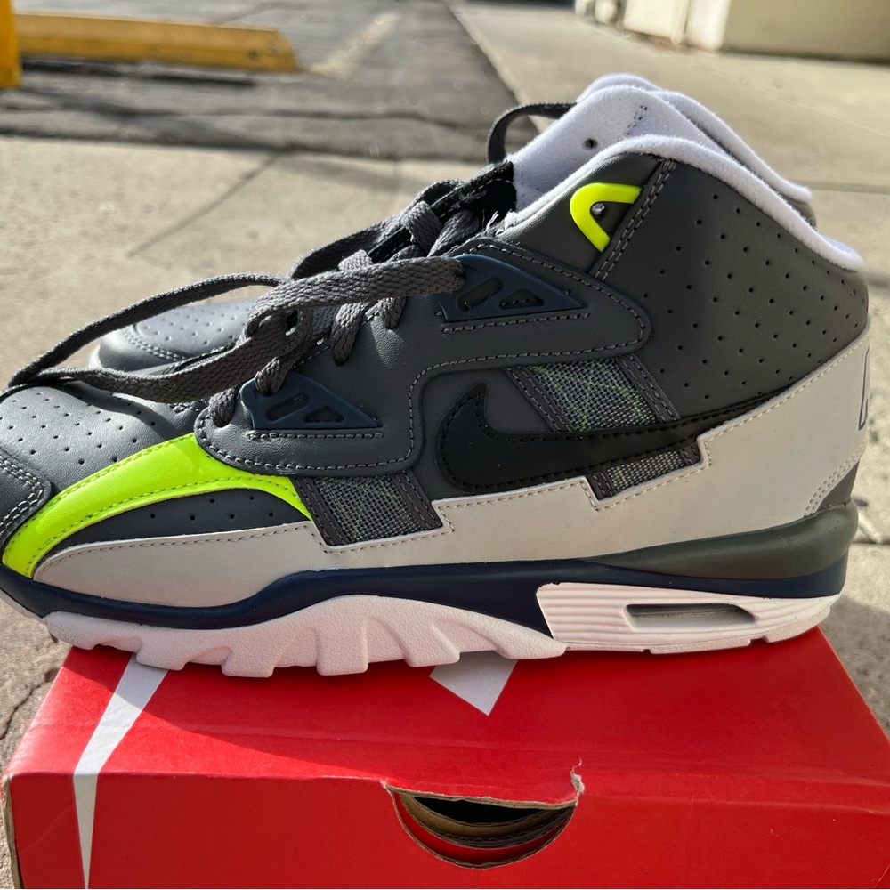 Nike Kids Dark Gray and Neon Yellow Sneakers